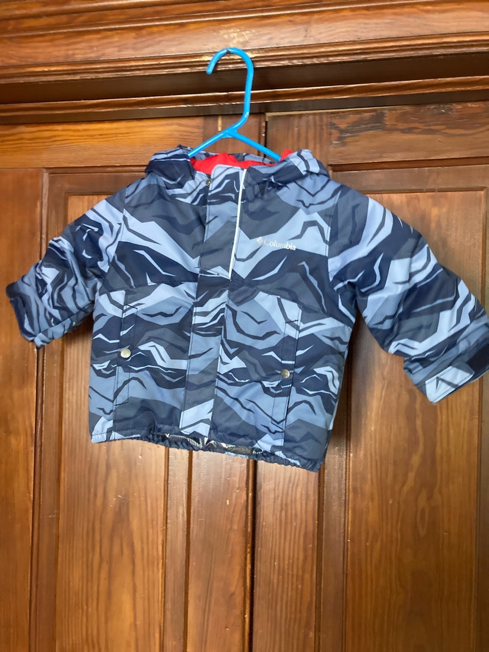 Columbia Kids' Navy & Gray Omni Heat Snow Camo Hooded Jacket 2T